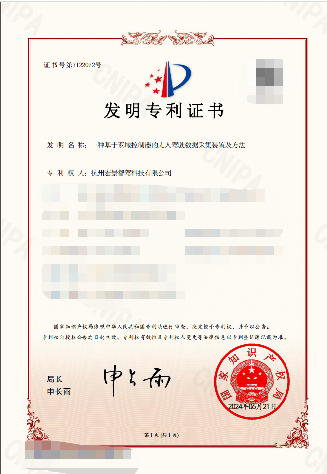 一种基于双域控制器的无人驾驶数据采集装置及方法